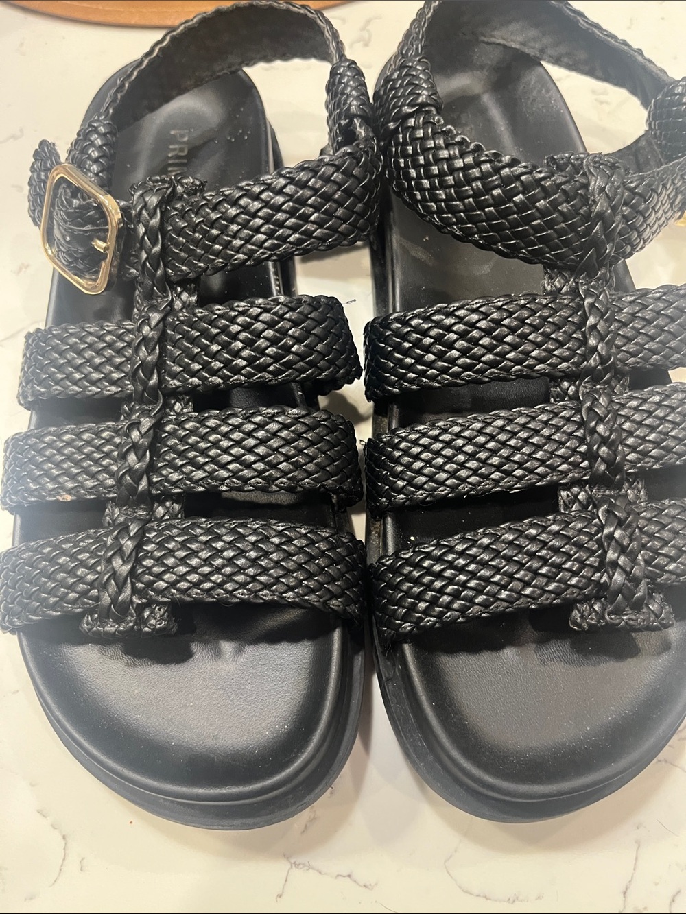 Primark Black Braided Strap Women's Sandals